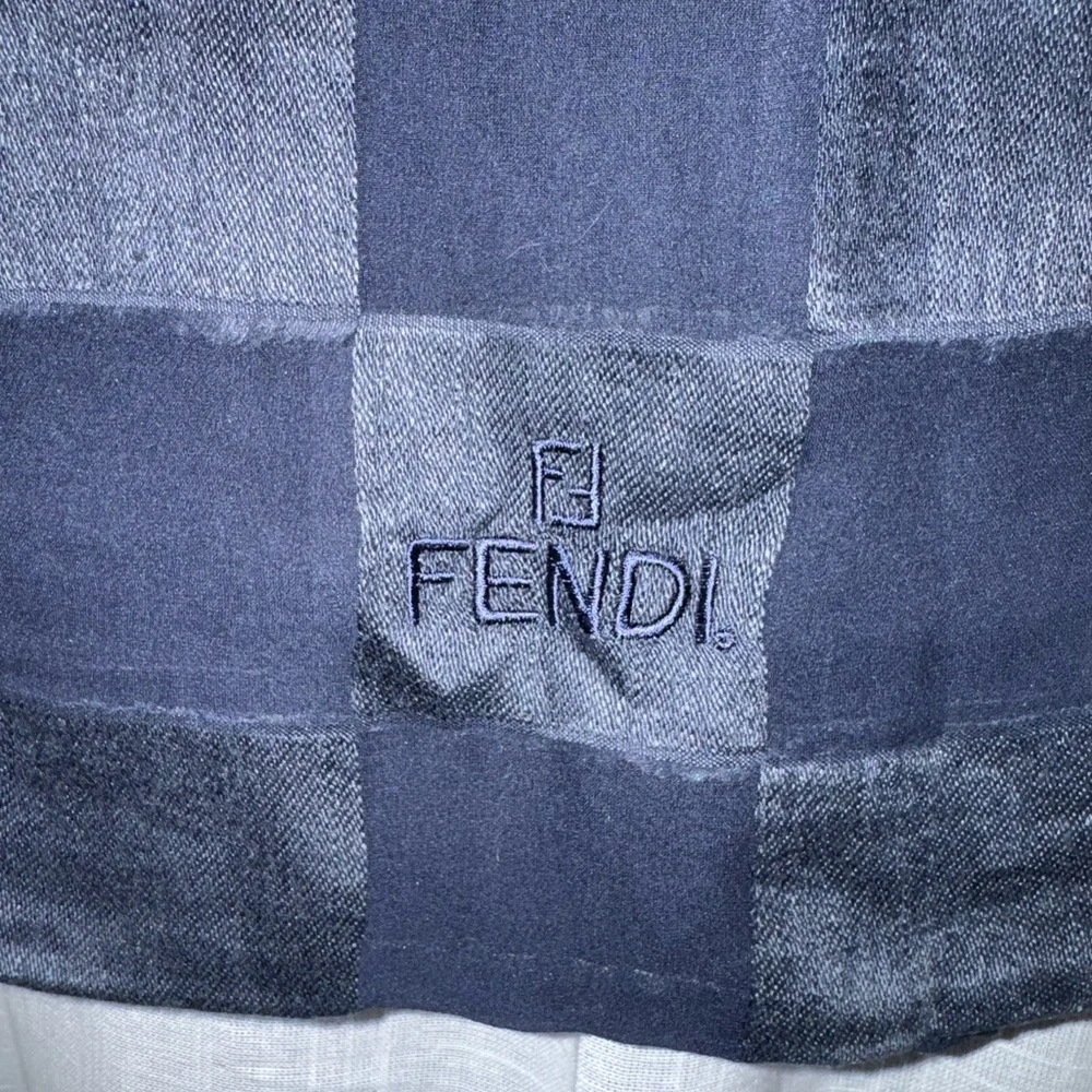Fendi Elegant Navy Silk Scarf